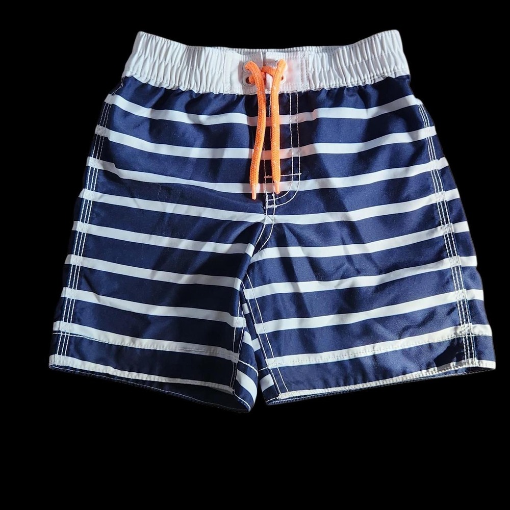 Nautical Striped Swim Trunks Navy White Orange 4T Gap Kids Boys